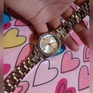 Silver and rhinestone linked watch, excellent condition
